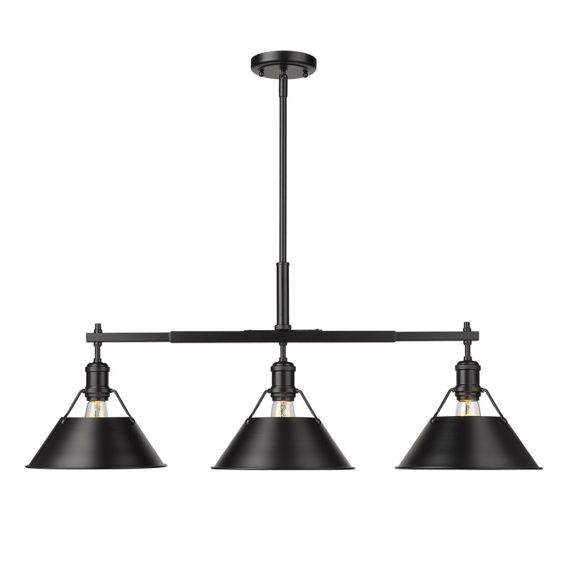 Orwell 3-Light Linear Pendant in Matte Black