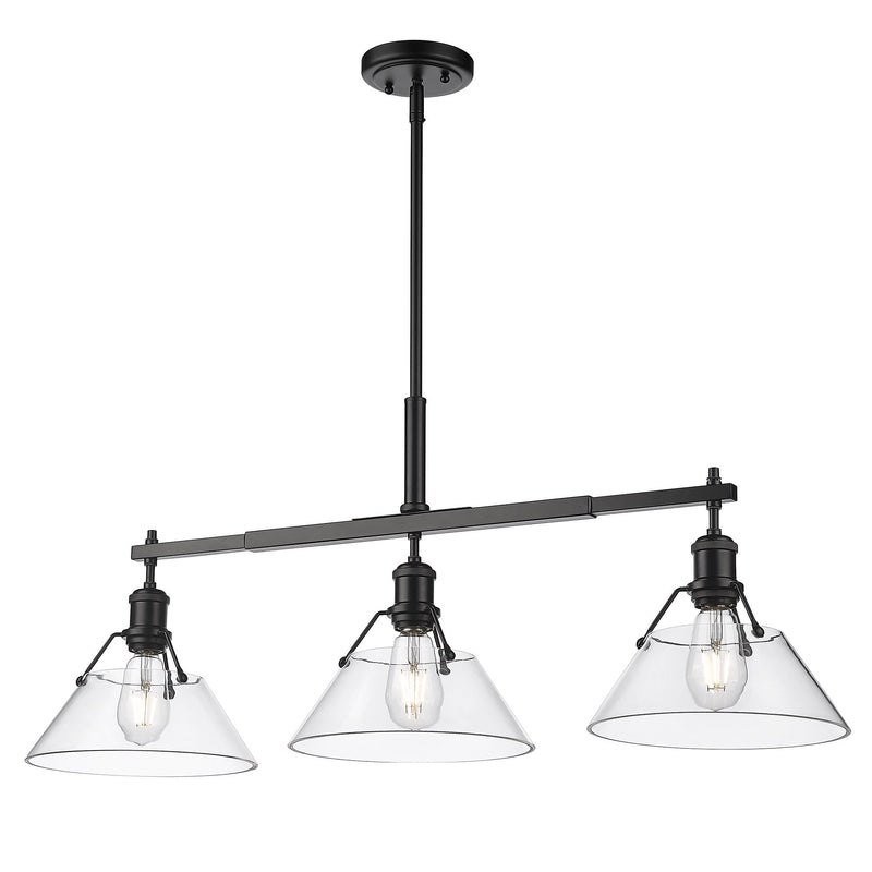 Orwell 3-Light Linear Pendant in Matte Black