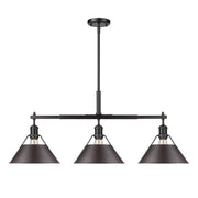 Orwell 3-Light Linear Pendant in Matte Black