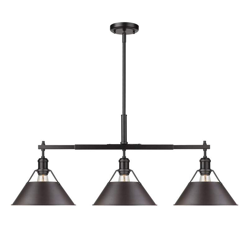 Orwell 3-Light Linear Pendant in Matte Black