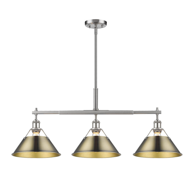 Orwell 3-Light Linear Pendant in Pewter