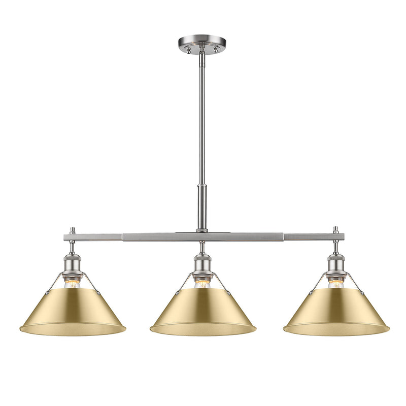 Orwell 3-Light Linear Pendant in Pewter