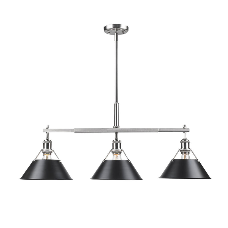 Orwell 3-Light Linear Pendant in Pewter