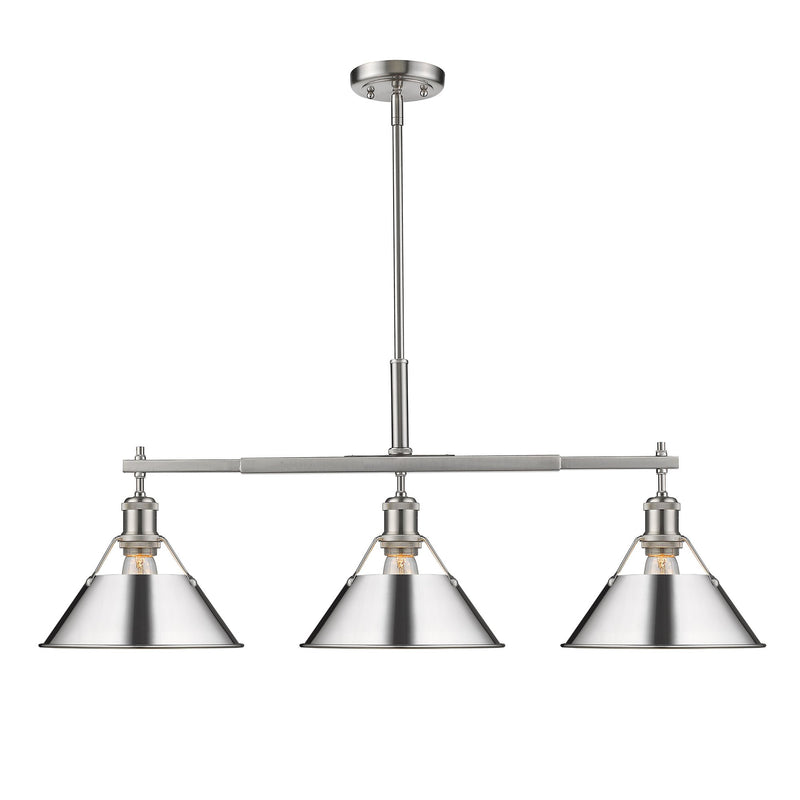 Orwell 3-Light Linear Pendant in Pewter