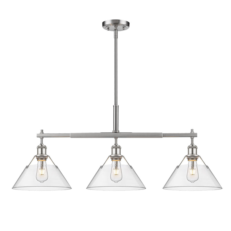 Orwell 3-Light Linear Pendant in Pewter