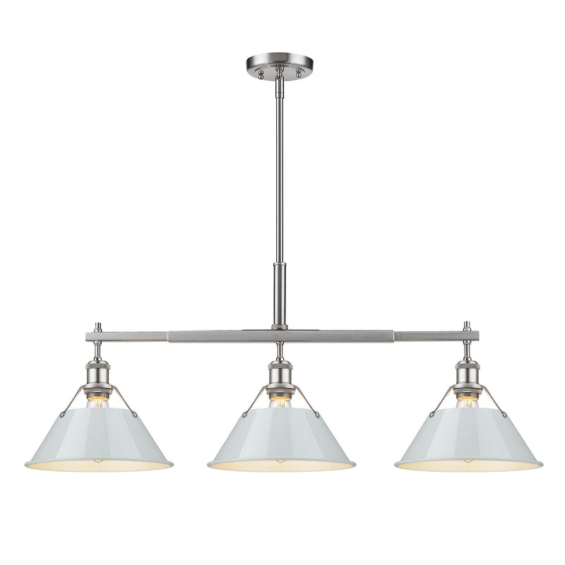 Orwell 3-Light Linear Pendant in Pewter