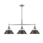 Orwell 3-Light Linear Pendant in Pewter