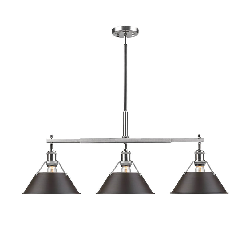Orwell 3-Light Linear Pendant in Pewter