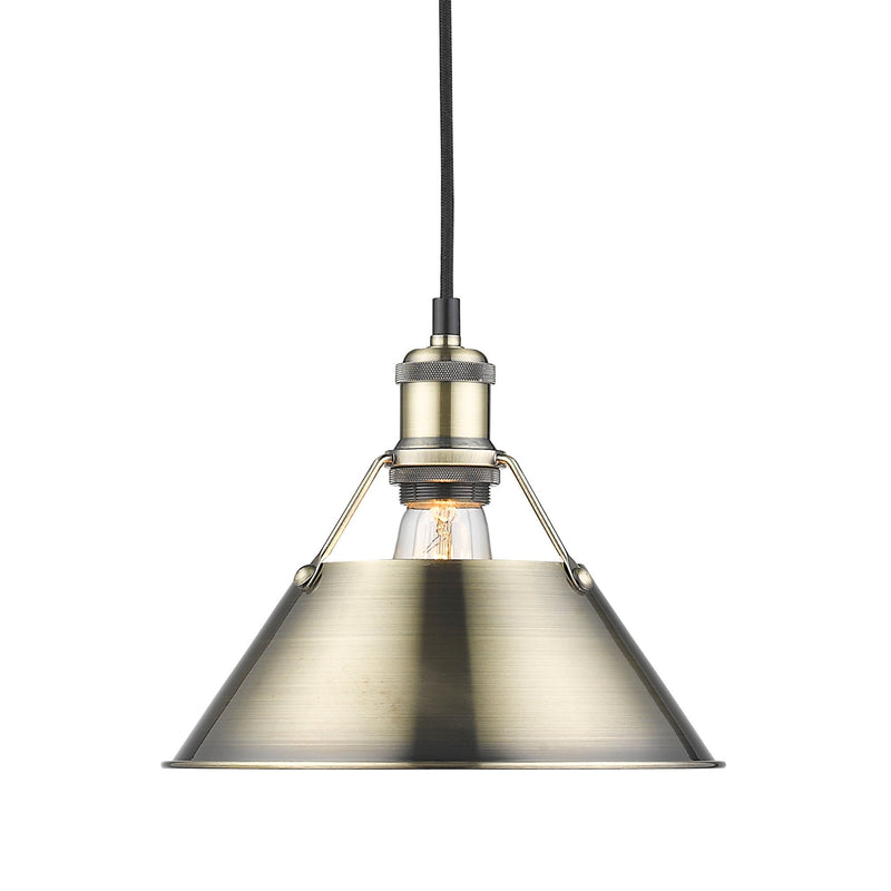 Orwell 10" Pendant in Aged Brass