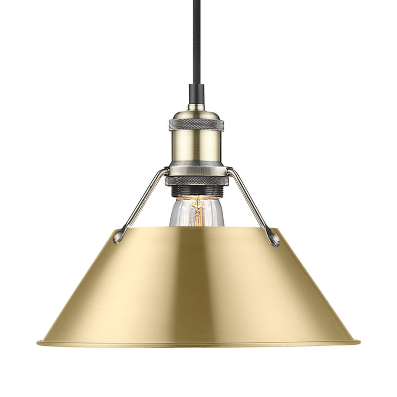 Orwell 10" Pendant in Aged Brass