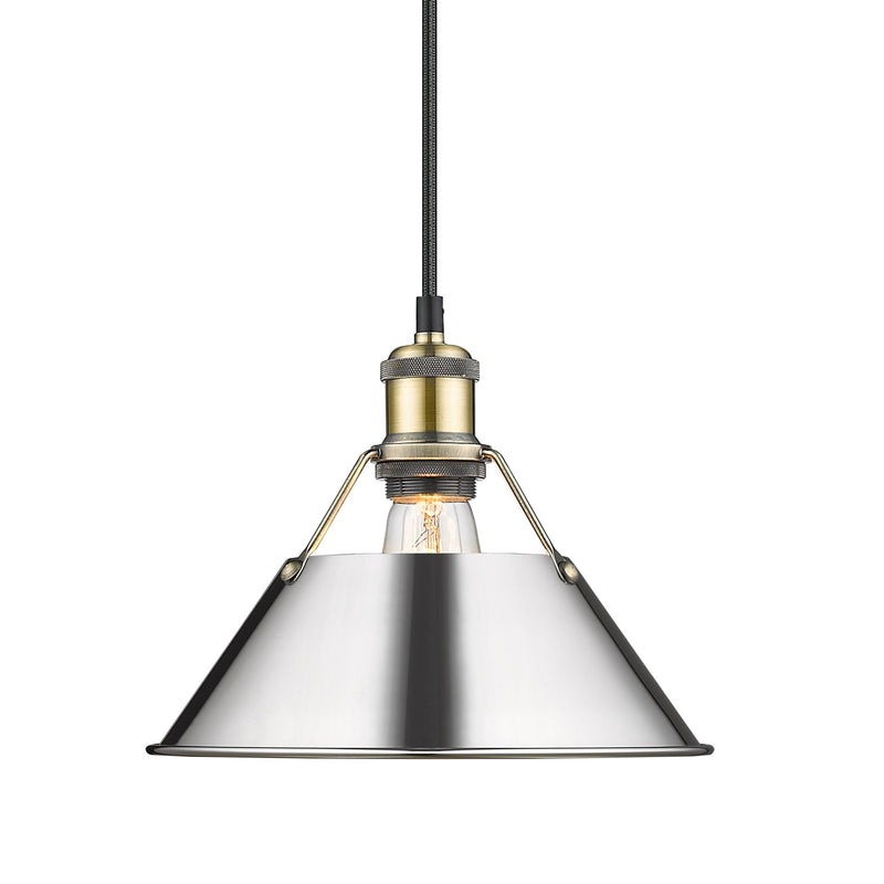 Orwell 10" Pendant in Aged Brass
