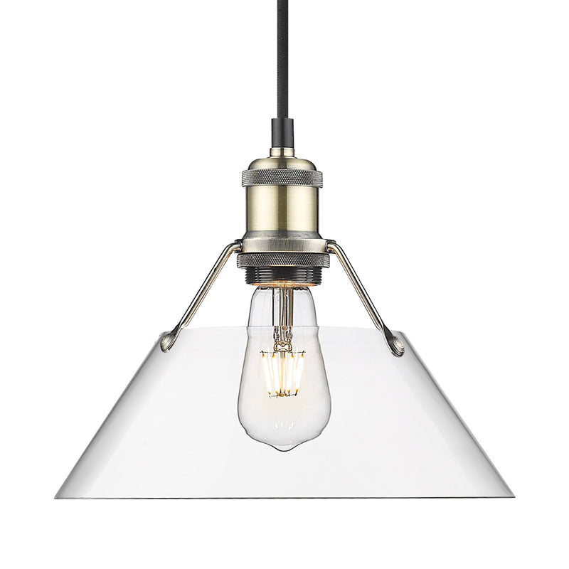 Orwell 10" Pendant in Aged Brass