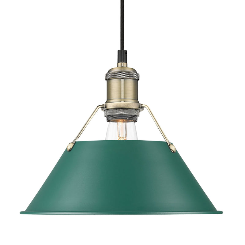 Orwell 10" Pendant in Aged Brass