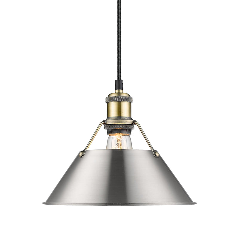 Orwell 10" Pendant in Aged Brass
