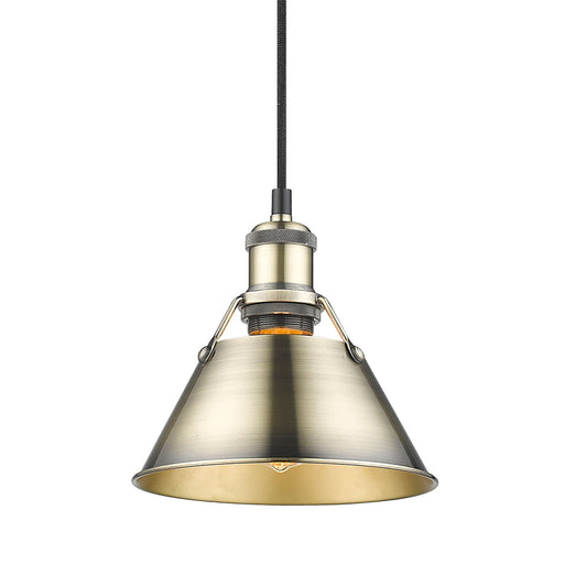 Orwell 8" Pendant in Aged Brass