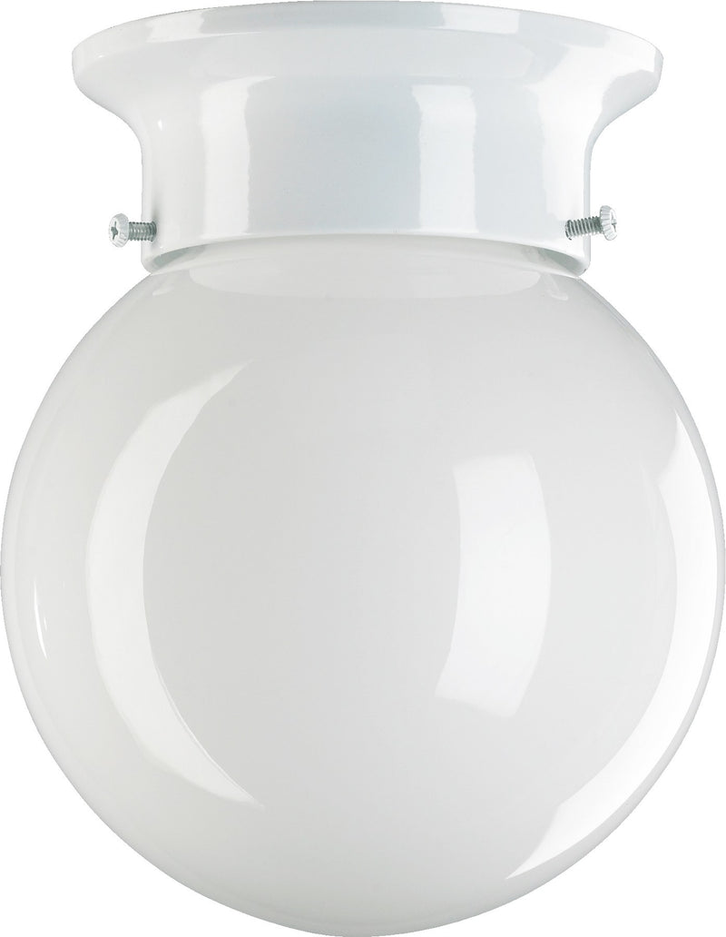 6" Globe Ceiling Mount in White