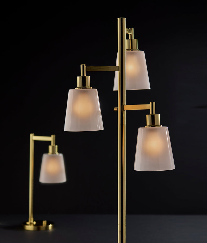 Gio 3-Light Tree Floor Lamp in Painted Brass