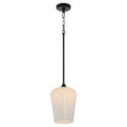 Raymond 1 Light Opal Pendant in Matte Black