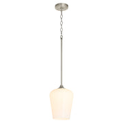 Raymond 1 Light Opal Pendant in Satin Nickel