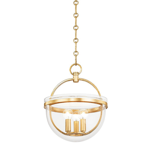 Malloy 3-Light Chandelier in Vintage Gold Leaf