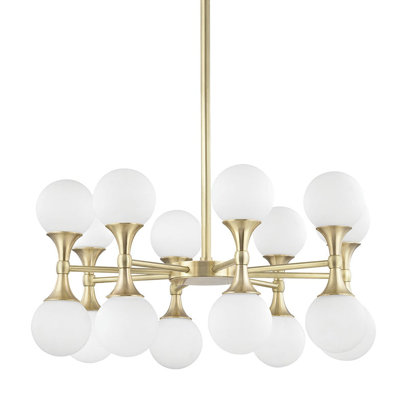 Astoria 16-Light Chandelier in Aged Brass