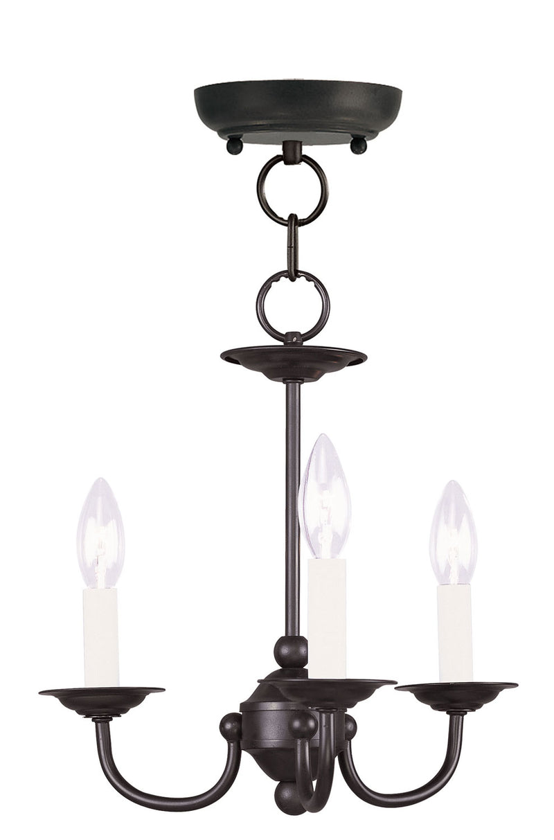 Home Basics 3 Light Mini Chandelier in Black