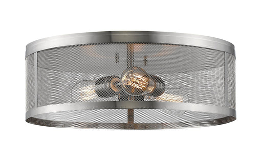 Meshsmith 3 Light 18" Flush Mount in Brushed Nickel