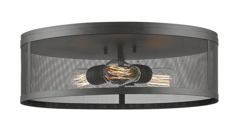 Meshsmith 3 Light 18" Flush Mount in Bronze