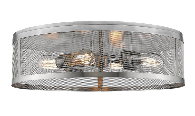 Meshsmith 4 Light 21.125" Flush Mount in Brushed Nickel
