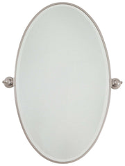 Pivoting Mirrors 27" Oval Mirror in Brushed Nickel