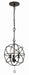 Solaris 3 Light Mini Chandelier in English Bronze with Clear Glass Drops