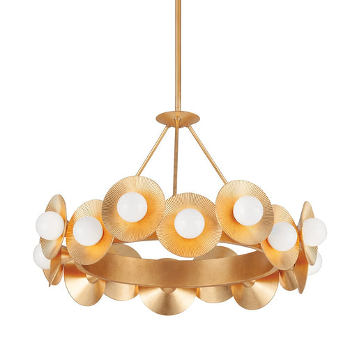 Emerald 16-Light Chandelier in Vintage Gold Leaf