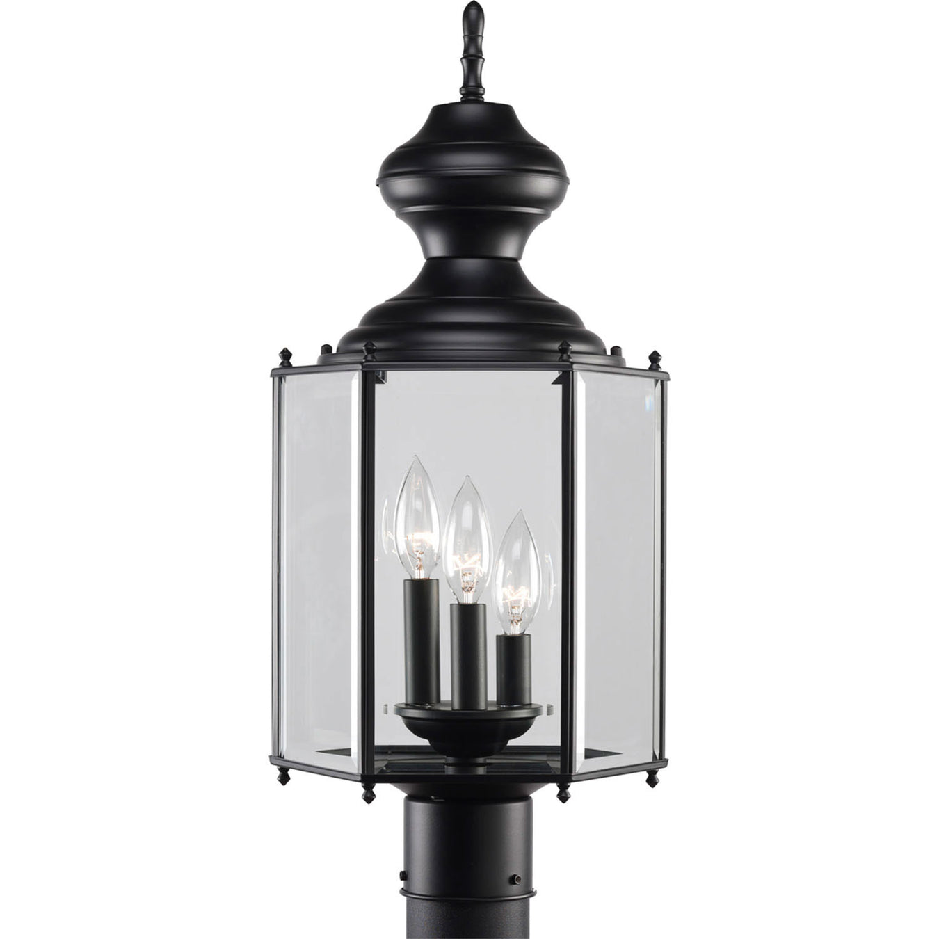 Carriage Classics Three Light Post Lantern in Black
