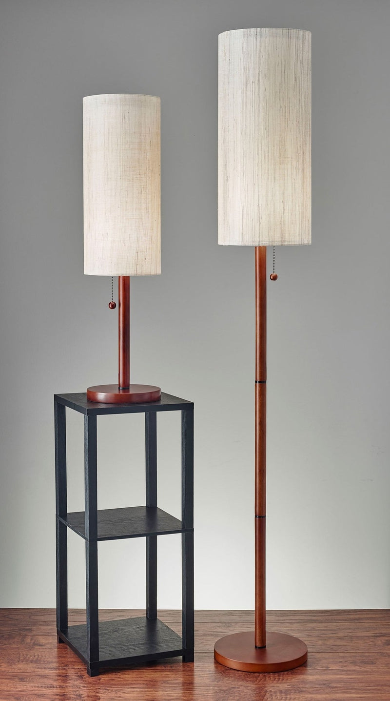 Hamptons Floor Lamp in Walnut Wood