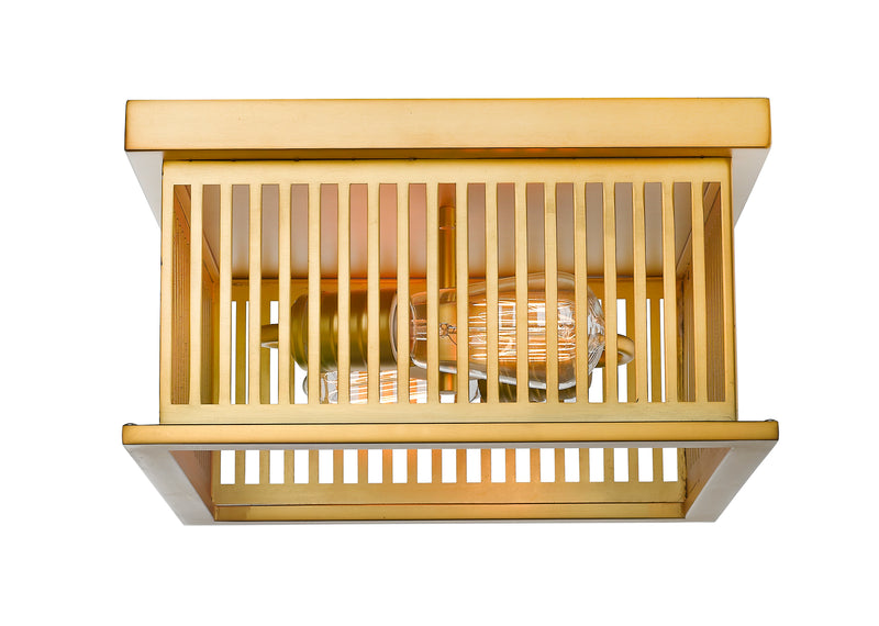 Camellia 2 Light 12" Flush Mount in Brass