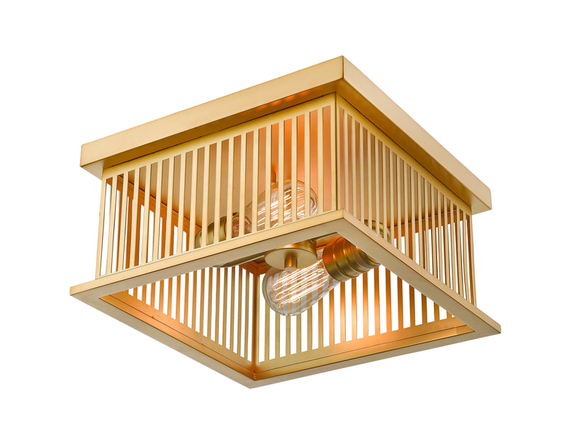 Camellia 2 Light 12" Flush Mount in Brass