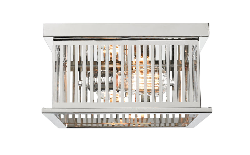 Camellia 2 Light 12" Flush Mount in Polished Nickel