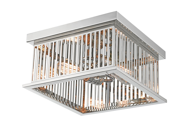 Camellia 2 Light 12" Flush Mount in Polished Nickel