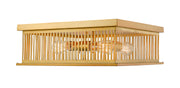 Camellia 4 Light 18" Flush Mount in Brass