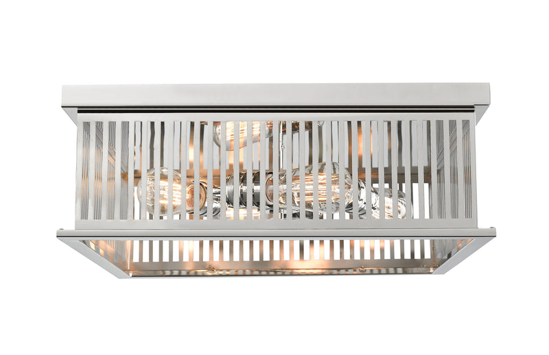 Camellia 4 Light 18" Flush Mount in Polished Nickel