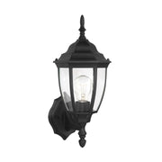 Bakersville 15.5" Clear Beveled Outdoor Wall Lantern in Black