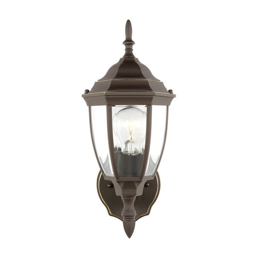 Bakersville 15.5" Clear Beveled Outdoor Wall Lantern in Antique Bronze