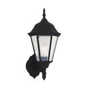 Bakersville 17" Clear Beveled Outdoor Wall Lantern in Black