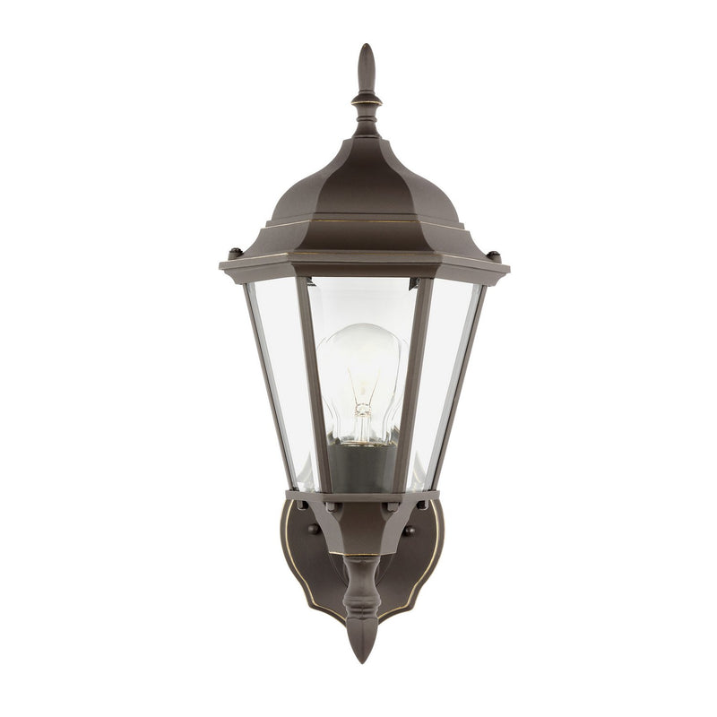 Bakersville 17" Clear Beveled Outdoor Wall Lantern in Antique Bronze