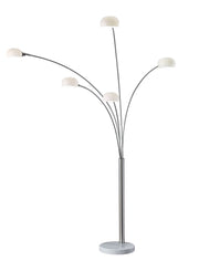 Luna 5-Light Arc Floor Lamp in Brushed Steel