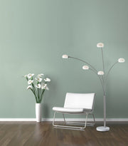 Luna 5-Light Arc Floor Lamp in Brushed Steel