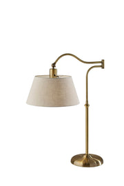 Rodeo Swing-Arm Desk Lamp in Antique Brass