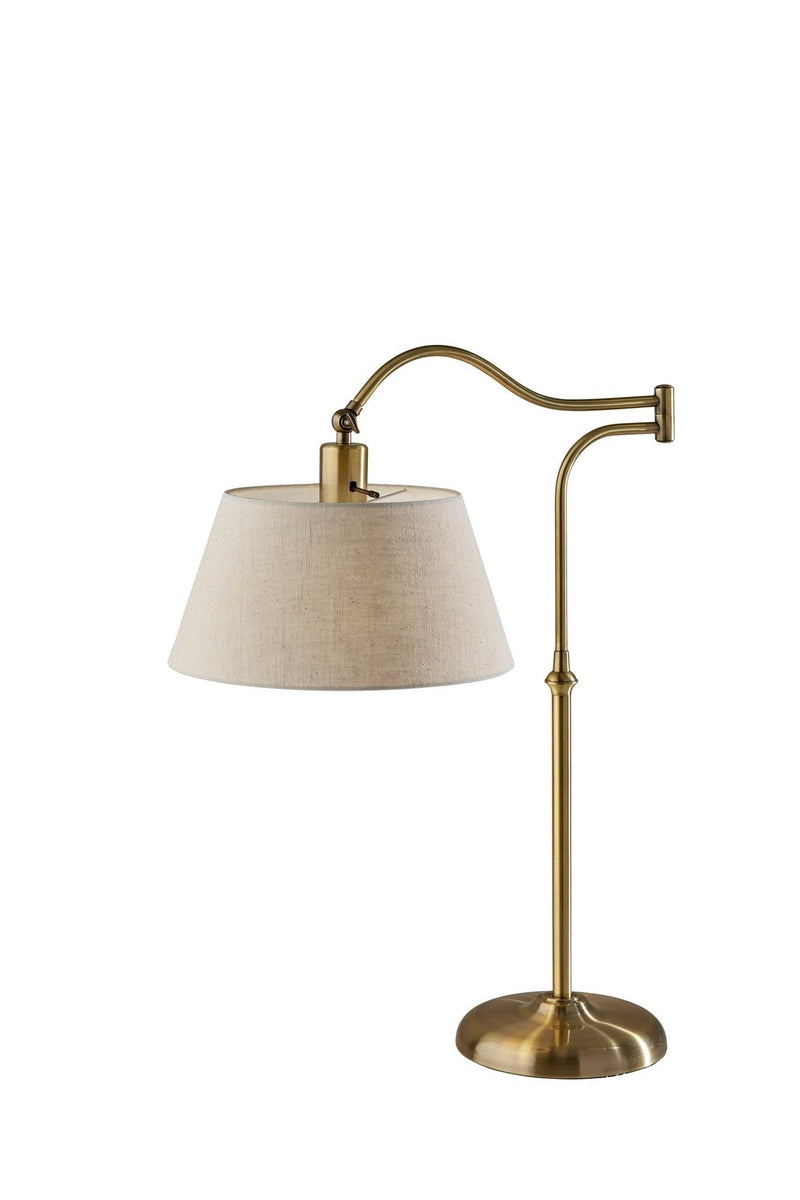 Rodeo Swing-Arm Desk Lamp in Antique Brass