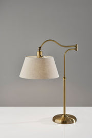 Rodeo Swing-Arm Desk Lamp in Antique Brass