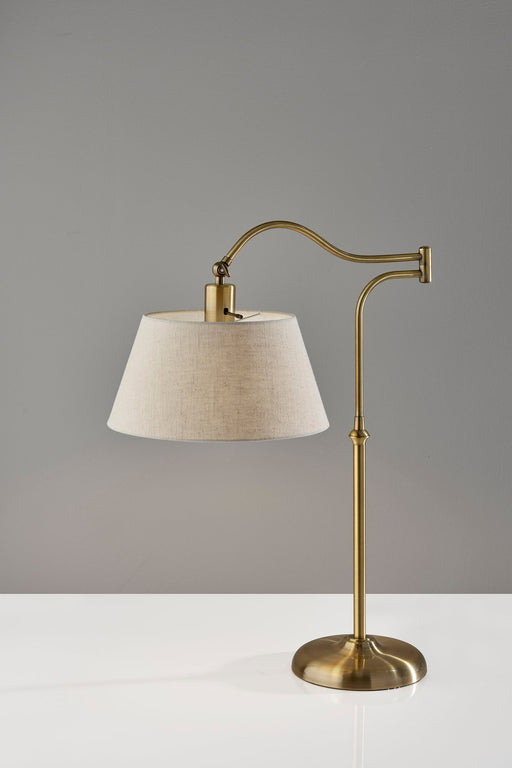 Rodeo Swing-Arm Desk Lamp in Antique Brass